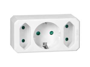 Sadalītājs 2x2P 1x2P Z Schuko. balts