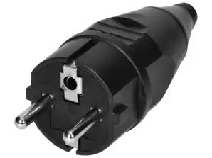 Werkstattstecker 2P Z Uni Schuko schwarz, 24 Stück