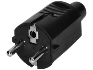 АБО AE 13259 Вилка для майстерні 2P з Uni Schuko. Чорний