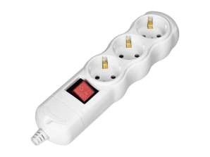 Power Strip with Switch 3x2P Z Schuko, White