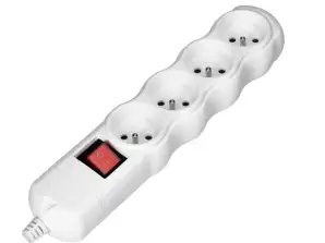 Multi-socket 4x2P Z with switch, white