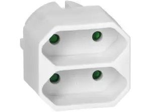 Verteiler 2x2P Euro. weiß. 20 Stück.