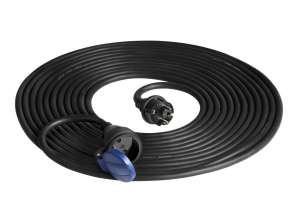 Spritzwassergeschütztes Werkstatt-Verlängerungskabel IP44 1x2P mit 10m öldichtem Gummikabel H07RN F 3x1 5mm? 230 VAC / 16 A
