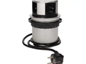 Uittrekbare stekkerdoos 10 cm met 1,5 m kabel. 4x2P Z