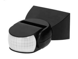 Kustību sensors 180 grādi.. vertikālā un horizontālā regulācija. IP65. 1200W. melns