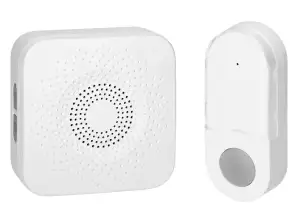SETI AC. trådløs dørklokke. nettverk. batterifri knapp. læringssystem. 32 lyder. 150m. hvit