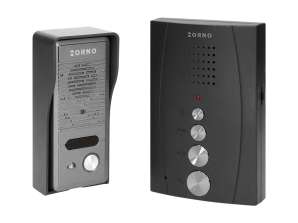Conjunto de intercomunicador unifamiliar. sem fones. preto ELUVIO