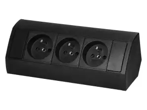Möbelsteckdose 3x2P Z. schwarz OR GM 9001/B