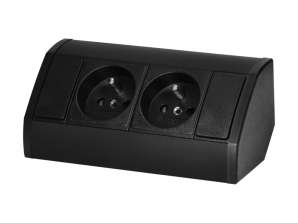 Möbelsteckdose 2x2P Z. schwarz OR GM 9005/B