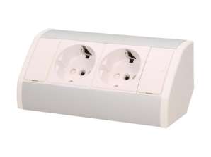 Gniazdo meblowe 2x2P Z. schuko. hvit sølv