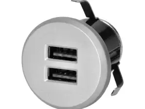 Ladegerät 2XUSB 3.4A. im Tisch versenkt.