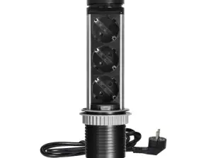 6cm z USB polnilnikom in 1,5m kablom. 3x2P Z Schuko. 2xUSB tip A in tip C. INOX