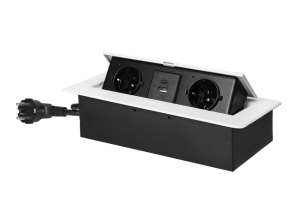 Зарядний пристрій USB та кабель 1,5 м. 2x2P Z Schuko. 2xUSB тип A C; 3,6A. білий