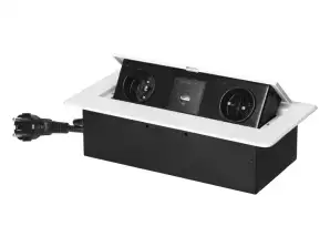 USB зарядний пристрій та кабель 1.5 м. 2x2P Z. 2xUSB тип A C; 3.6A. білий