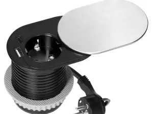 USB-зарядний пристрій та кабель 1,9 м. 1x2P Z Schuko. 1xUSB типу A C; PD20W. срібний
