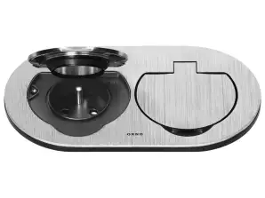 Hermetische dubbele elektrische stekker, ovaal, IP55, zilver