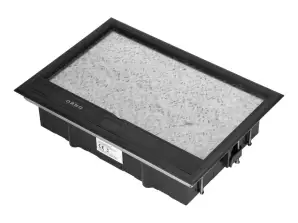 Bodenbox für modulare Steckdosen 8 x 45x45mm oder 16 x 22.5x45mm. Deckel: eigenes Material. schwarz
