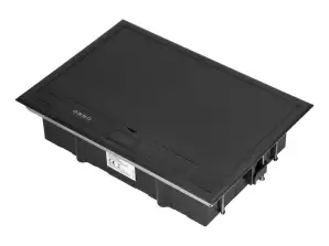 Gulvkontakt for moduluttak 8 x 45x45mm eller 16 x 22.5x45mm. lokk: plast. svart