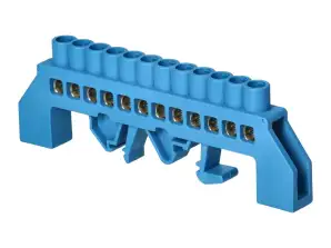 Izolēts spaiļu bloks N. 12 vadi. Zils