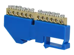 Klemmenblok N voor TH35-rail 12 draden blauw