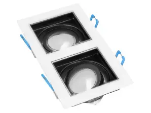 YOP 2 декоративная рамка для точечных светильников. MR16/GU10 макс 2x50W. регулируемая белая черная