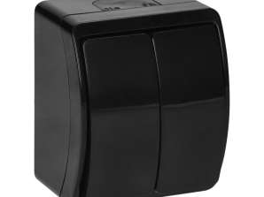 Lysestake bryter n/t AQUATIC. IP44. svart