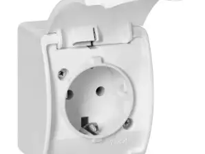 Розетка одиночная 2P Z Schuko AQUATIC. IP44. белая