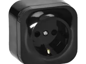 Einzelsteckdose ToDo 2P Z Schuko IP20, schwarz, 10 Stück.
