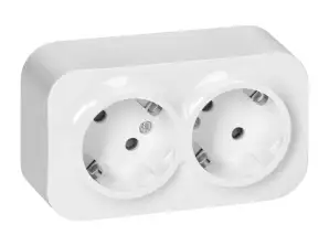 ToDo Dupla aljzat 2x2P Z. 16A/230VAC. IP20. Schuko. Fehér