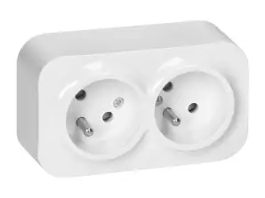ToDo Dupla aljzat 2x2P Z. 16A/230VAC. IP20. Fehér