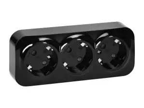 Dreifachsteckdose ToDo 2P Z Schuko IP20. 16A. 230V AC. schwarz