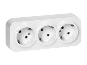 Dreifachsteckdose ToDo 2P mit Schuko IP20. 16A. 230V Wechselstrom. weiß. 10 Stück