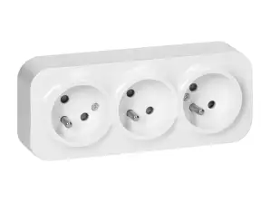 Dreifachsteckdose ToDo 2P Z IP20. 16A. 230V AC. weiß