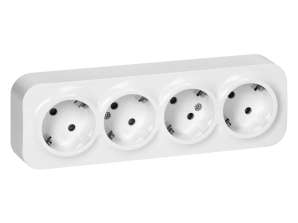 ToDo 2P Quad-Steckdose mit Schuko IP20. 16A. 230V Wechselstrom. weiß. 8 Stück