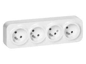 Fyrfaks kontakt ToDo 2P Z IP20. 16A. 230V AC. hvit. 8 stk.