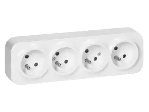 Vierfachsteckdose ToDo 2P Z IP20. 16A. 230V AC. weiß