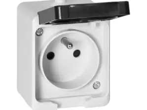 Einzelsteckdose 2P Z AQUATIC MINI IP 54 schwarz-weiß