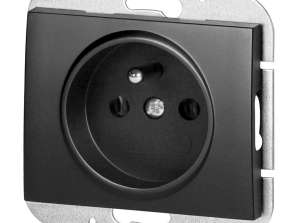 Tekli priz p/t 2P Z Onyx. 16A. 250V. PT 16O. siyah