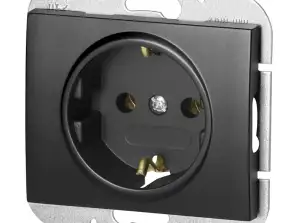 Tekli priz p/t 2P Z Schuko Onyx. 16A. 250V. PT 17O. siyah