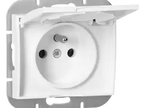 Tekli priz p/t 2P Z su geçirmez kapaklı Onyx. 16A. 250V. PT 16OH. beyaz