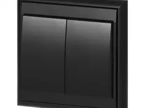 Bryter p/t lysestake Luna. 10A. 250V. WP 2L. svart
