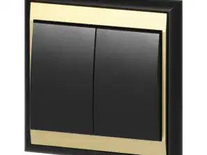Вимикач для світильника Luna. 10A. 250V. WP 2L. чорний/золотий