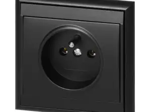 Tekli priz p/t 2P Z Luna. 16A. 250V. PT 16L. siyah