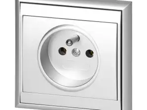 Einzelsteckdose p/t 2P Z Luna. 16A. 250V. PT 16L. Silber