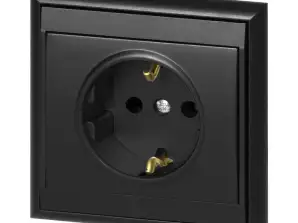 Einzelsteckdose p/t 2P Z. Schuko Luna. 16A. 250V. PT 17L. schwarz