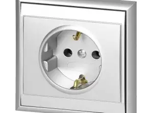 Tek priz p/t 2P Z. Schuko Luna. 16A. 250V. PT 17L. gümüş