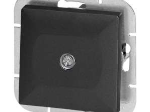 Einpoliger p/t-Steckverbinder mit Pearl-Beleuchtung. 10A. 250V. WP 1P/S. schwarz