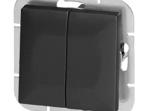 Schalter p/t Kerzen Pearl. 10A. 250V. WP 2P. schwarz