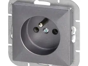Tekli priz p/t 2P Z Pearl. 16A. 250V. PT 16P. antrasit