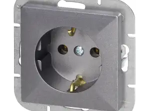 Tekli priz p/t 2P Z Schuko Pearl. 16A. 250V. PT 17P. antrasit